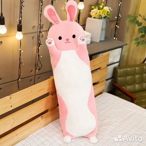 Мягкая игрушка Игрушка-подушка Зайка Розовый, 100с