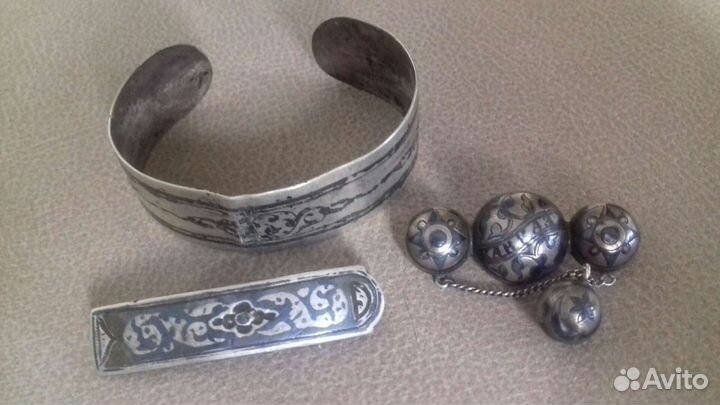 Кубачинское Серебро. Брошь. Украшение.Браслет