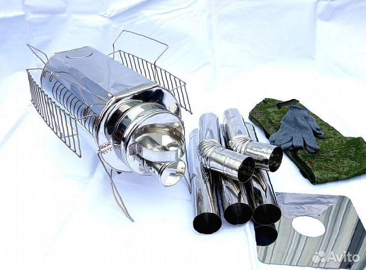 Печь для палатки Кабанчик на 15 л. с решетками