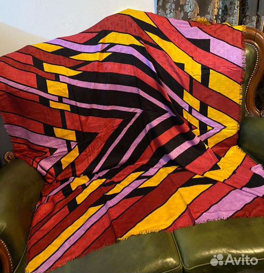 Теплая шаль,платок 140см louis vuitton италия каше