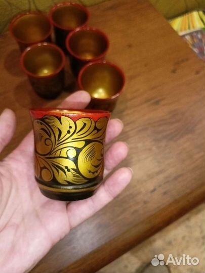 Стопка рюмка хохлома