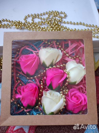 Подарок, мыльные розы