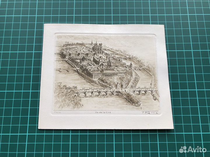 Открытки с гравюрами, Франция, Париж, винтаж