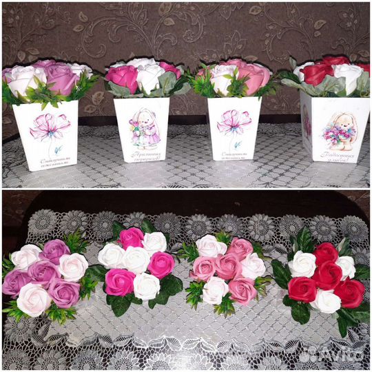 Букет из мыльных роз