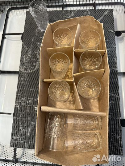 Стопки хрустальные ссср,9шт+1