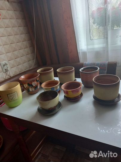 Керамические горшки для цветов бу