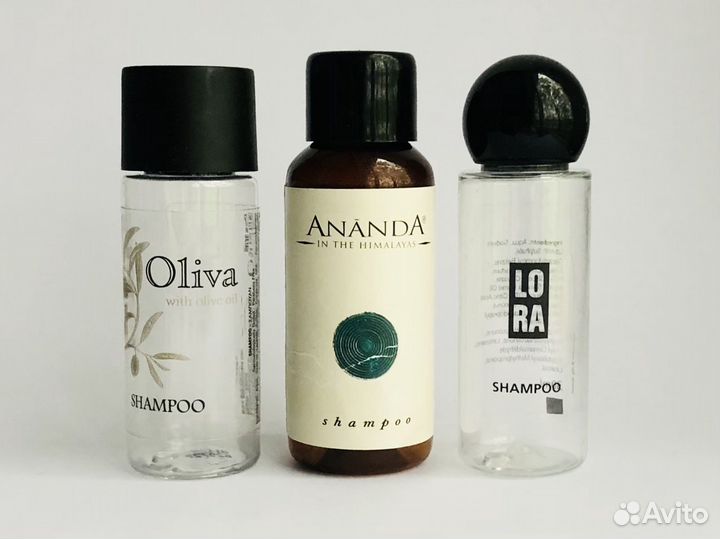 Три флакона для косметики / шампуня 35 мл