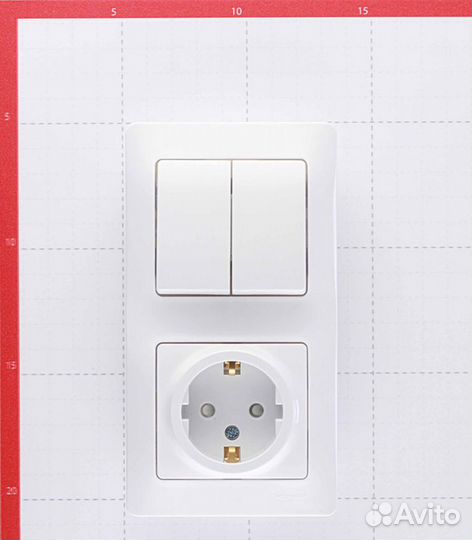 Блок выключателя с розеткой с рамкой Glossa GSL000