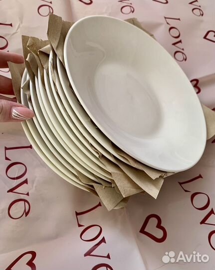 Новый набор глубоких тарелок 6 шт