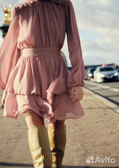 Платье с воланами zara