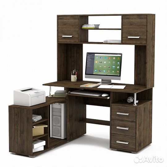 Угловой компьютерный стол венге