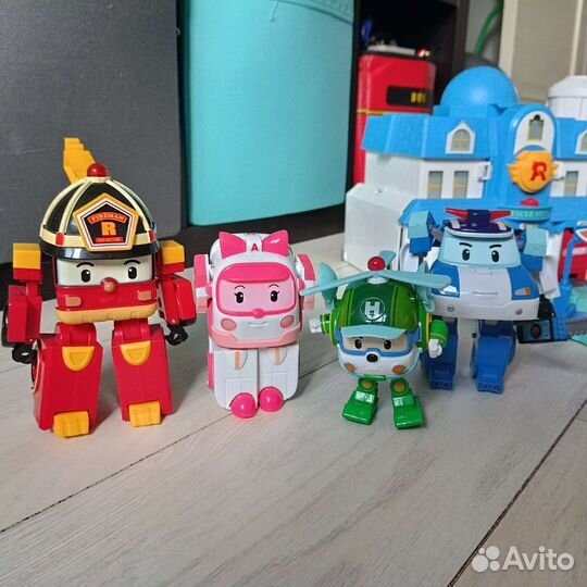 База Робокар Полли с машинками, самолёт Кэри