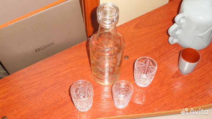 Графин/штоф-ссср стекло/керамика-комплектом