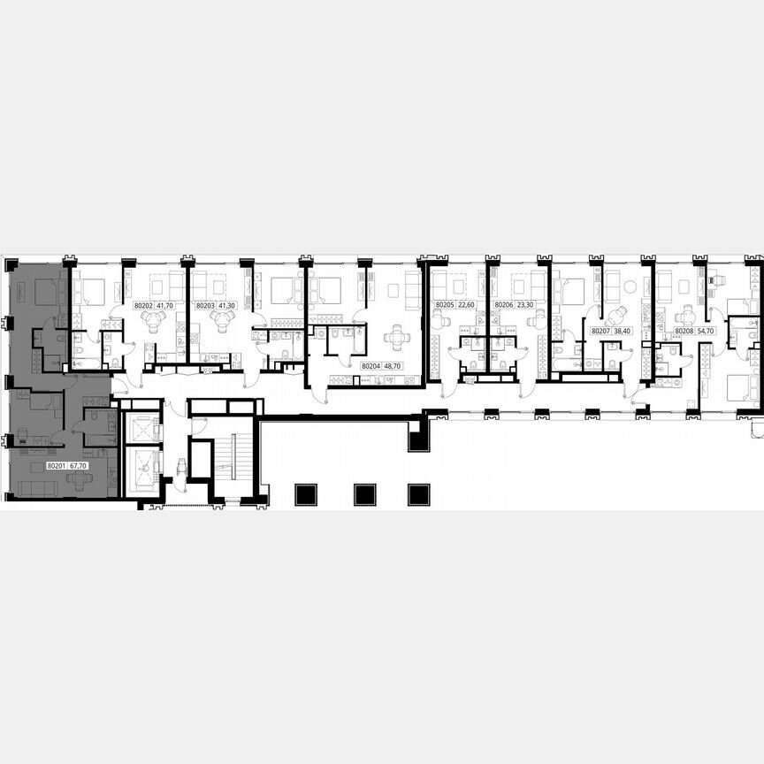 2-к. квартира, 67,7 м², 2/10 эт.