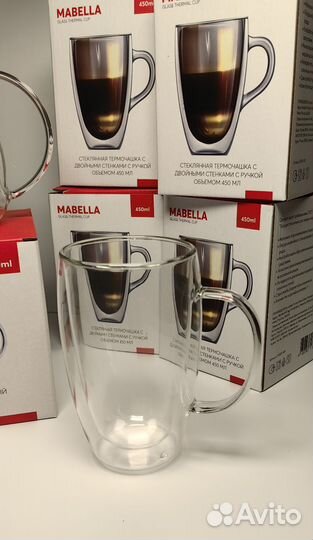 Набор стеклянный, чайник и 4 кружки