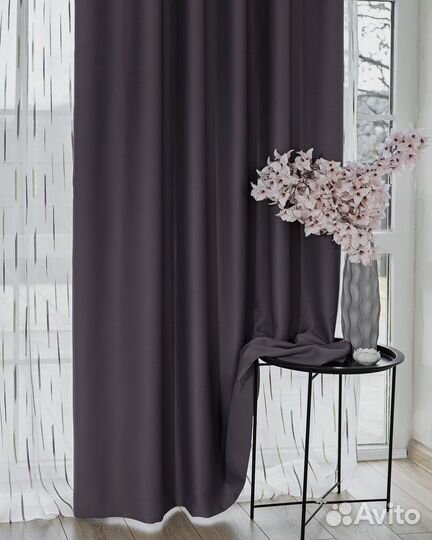 Шторы блэкаут амадео темно-лиловый новые пошив