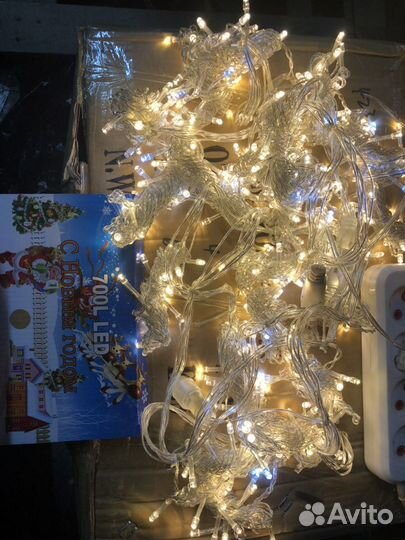 Гирлянда занавес 3*2м теплая уличная флэш-эффект