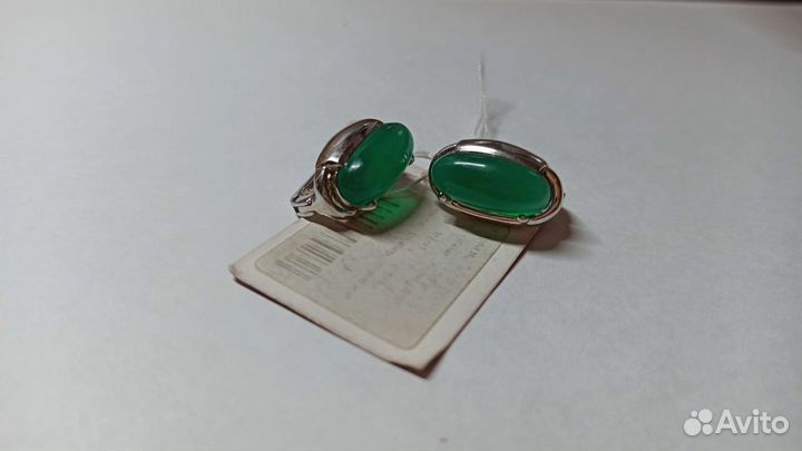 Серебряные серьги с агатом
