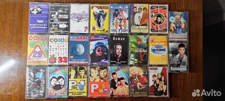 Большая коллекция аудиокассет (военные, рок, юмор)