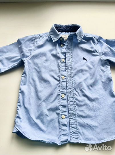 Рубашки для мальчика 92, 98, 116 см, HM, голубая