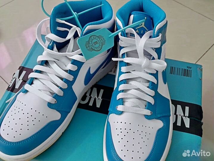 Кроссовки nike Air Jordan 1 Mid Aquatone оригинал