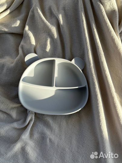 Тарелка секционная силиконовая «мишка»