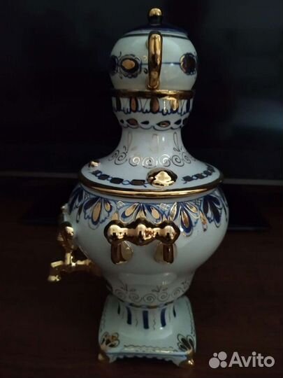 Самовар шкатулка Гжель