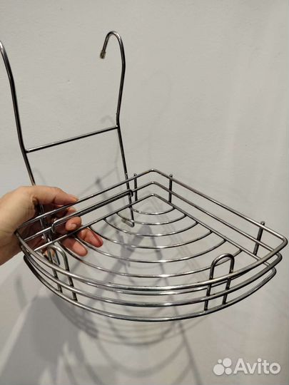 Полка для рейлинга угловая хром