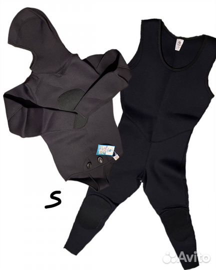 Гидрокостюм для дайвинга раздельный с капюшоном