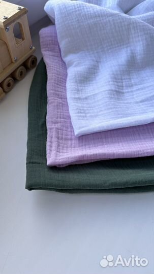 Ткань муслин с принтом жатый двухслойный