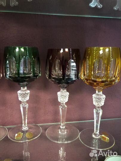 Фужеры цветной хрусталь