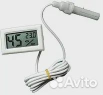 Мини термогигрометр ЖК с выносным датчиком
