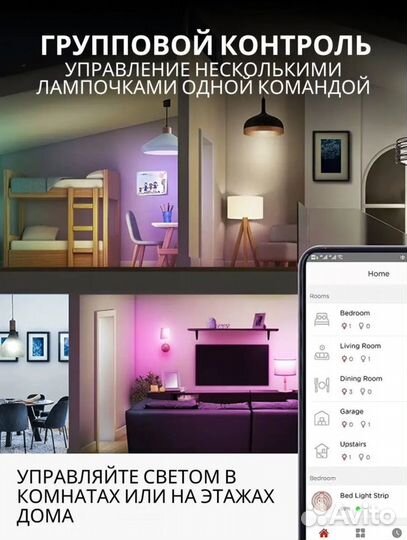 Умная светодиодная RGB лампочка bluetooth E27