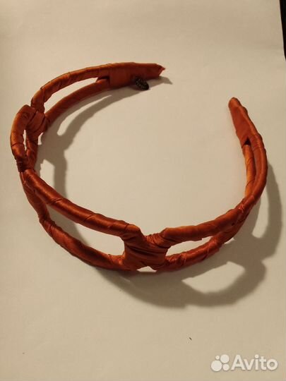 Ободок Evita Peroni оригинал рыжий атлас