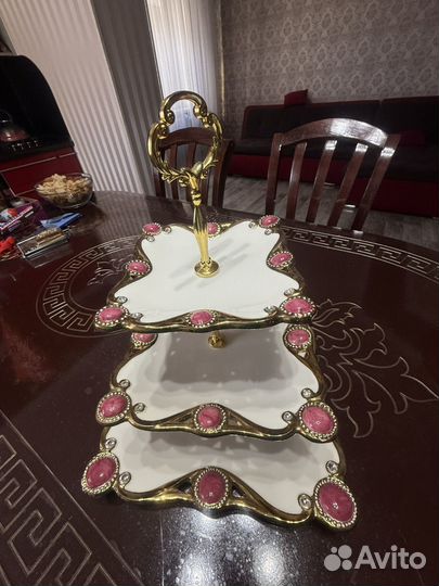 Тарелка блюдо сервировочное трехэтажное