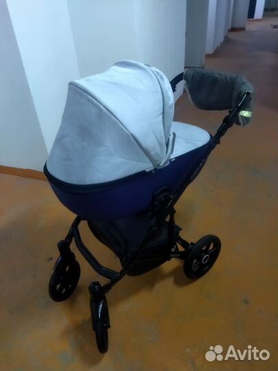 Детская коляска 3 в 1 Riko Basic Ozon синяя