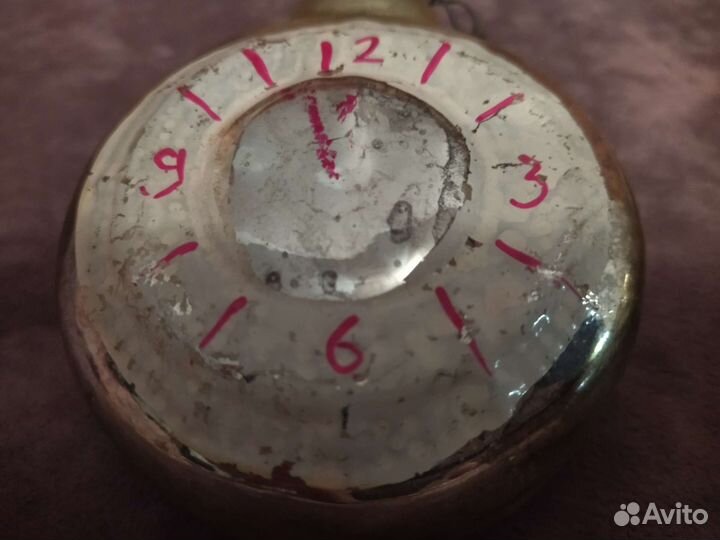 Елочные игрушки СССР. Часы, шишки