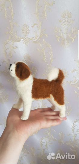 Сенбернар. Валяная фигурка