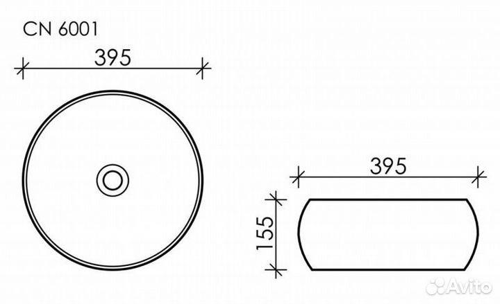 Раковина накладная Ceramica nova Element cn6001