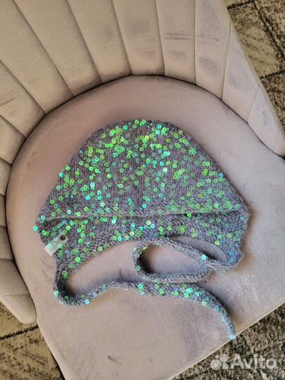 Шапка чепчик с пайетками