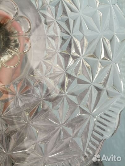 Фруктовница на ножке цветное стекло СССР