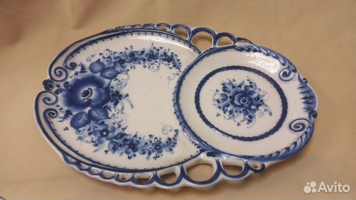 Гжель набор на подносе