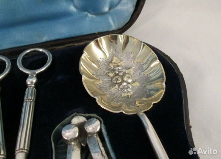 Старинный Посеребренный Набор для десертов