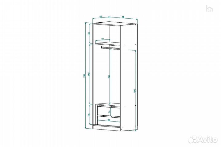 Шкаф распашной 2-х дверный София