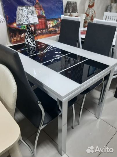 Стол обеденный Аполлон стекло 0,9 м