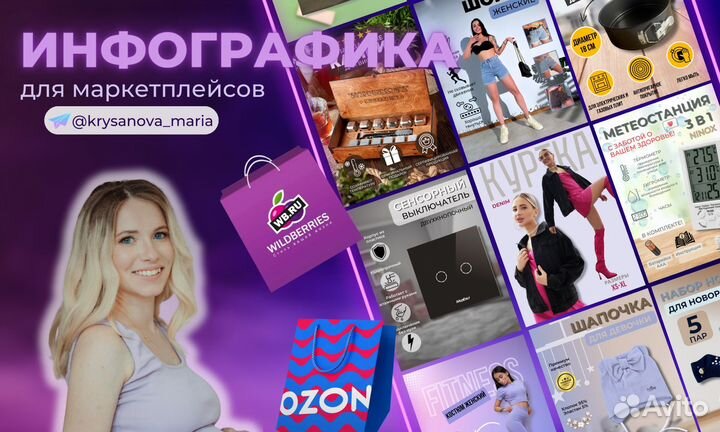 Инфографика для маркетплейсов Wildberries Ozon