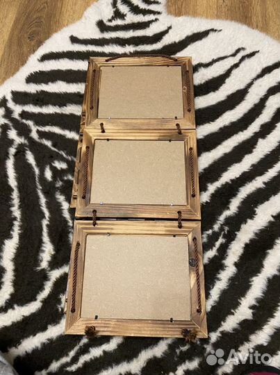 Фоторамки(две) комплект подвесные бамбук стекло де