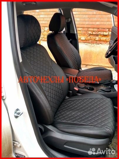 Чехлы Hyundai Tucson 4 из экокожи чёрные Ромб