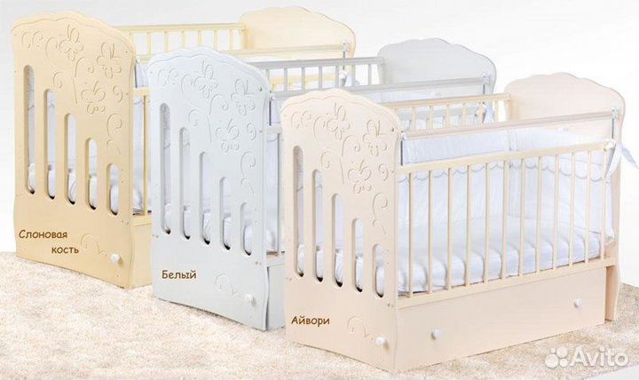 Детская кроватка с маятником кристаллы Swarovski