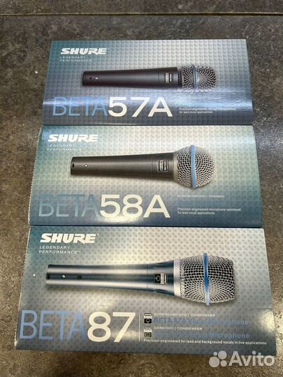 Микрофоны shure beta 57A/58A/87